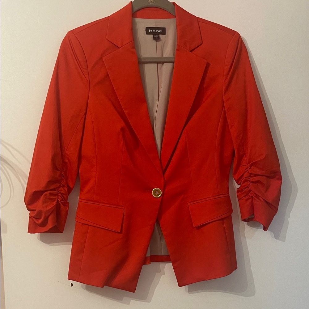 Bebe Scarlet Blazer with Ruched Sleeves